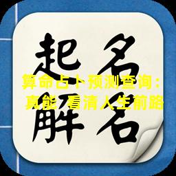 算命占卜预测查询：真能  看清人生前路